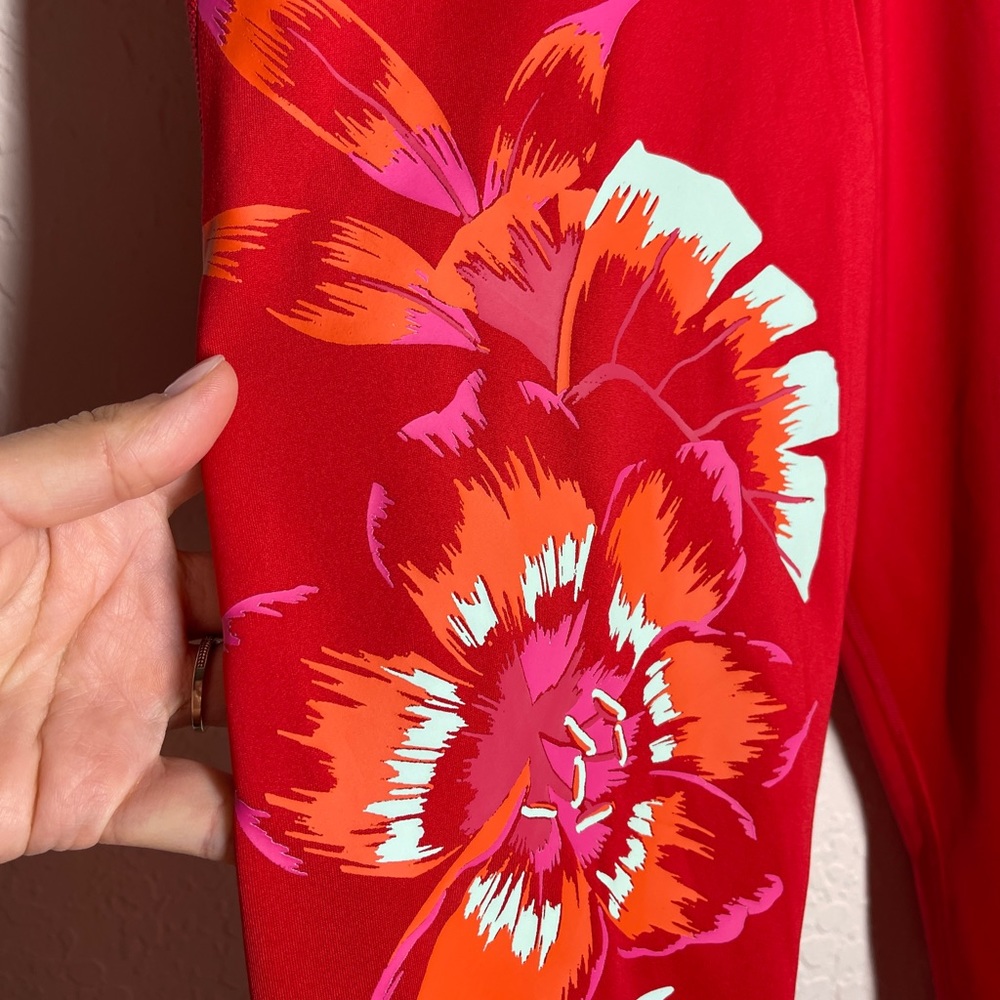 Adidas Farm Rio Red Floral Leggings - Picture 3 of 9